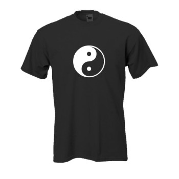 Yin & Yang, schwarzes Fun T-Shirt (BL101)