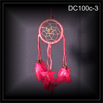 Mini Ton-in-Ton Traumfänger, Dreamcatcher Wildleder rot (DC100c-3)