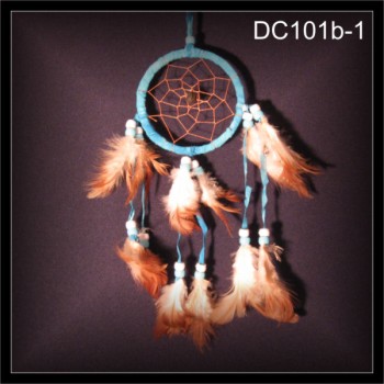 Traumfänger Indianer Dreamcatcher Wildleder türkis 9cm Ring (DC101b-1)