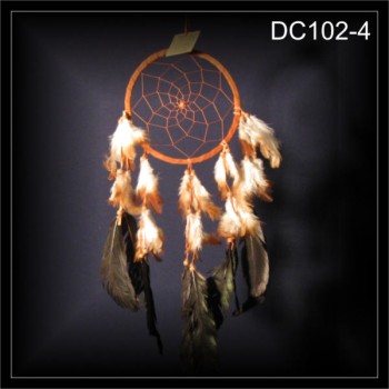 Traumfänger, Indianer Dreamcatcher Wildleder braun 17x40cm (DC102-4)