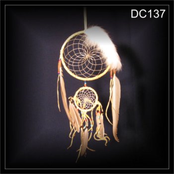 Edel Traumfänger, Dreamcatcher mit Kaninchenfell  11x30cm (DC137)