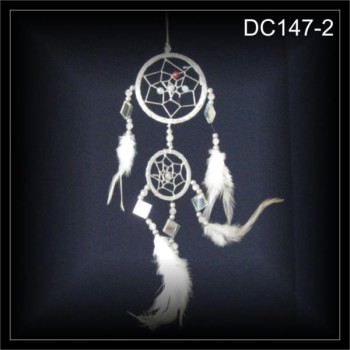 Kleiner Glitzer Traumfänger, Dreamcatcher silber 6x25cm (DC147-2)