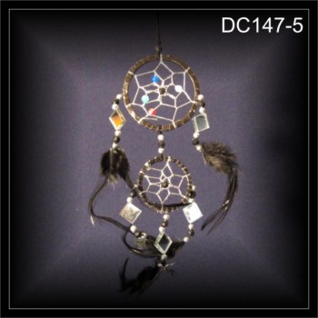 Kleiner Glitzer Traumfänger, Dreamcatcher schwarz 6x25cm (DC147-5)