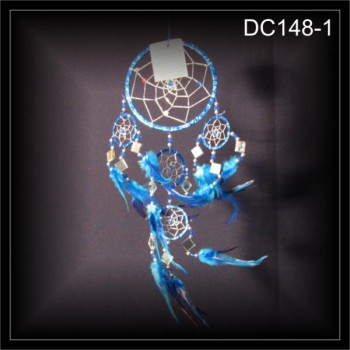 Glitzer Traumfänger, Indianer Dreamcatcher blau 11x37cm (DC148-1)