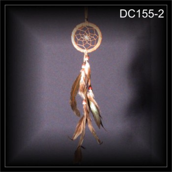 Mondstein-Traumfänger, Dreamcatcher Wildleder braun 6x30 (DC155-2)