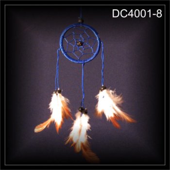 Mini Traumfänger, Dreamcatcher, 1 Ring, Zwirn blau 6x20cm (DC4001-8)