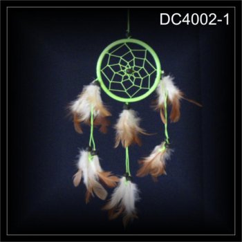 Kleiner Traumfänger, Dreamcatcher, Zwirn neongrün 9x30cm (DC4002-1)