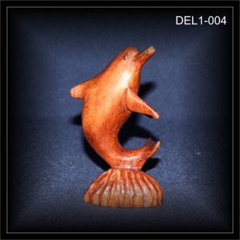 Delphin, Delfin 10cm, Holz Schnitzerei Bali (DEL1-004)