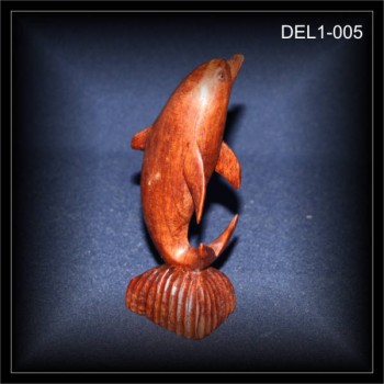 Delphin, Delfin 15cm, Holz Schnitzerei Bali (DEL1-005)