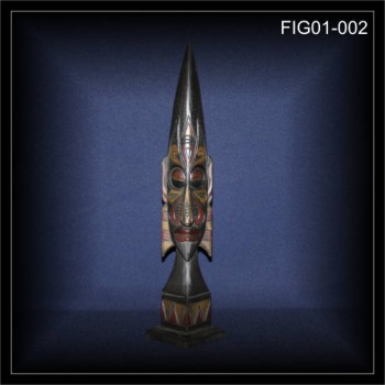 Maori Conehead Skulptur schwarz-bunt 50cm (FIG01-002)