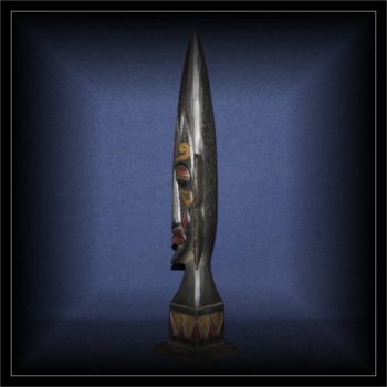 Maori Conehead Skulptur schwarz-bunt 50cm (FIG01-002)