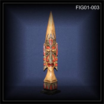Maori Conehead Skulptur beige-bunt 50cm (FIG01-003)