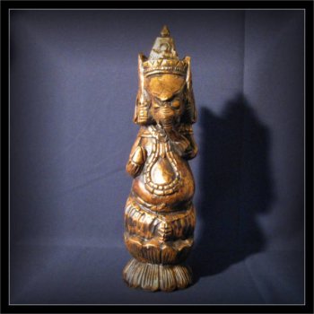 Ganesha Skulptur goldfarben 50cm hoch, Holz  (FIG-001)