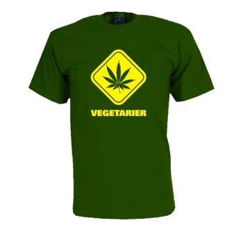 Vegetarier, Hanfblatt, Fun T-Shirt
