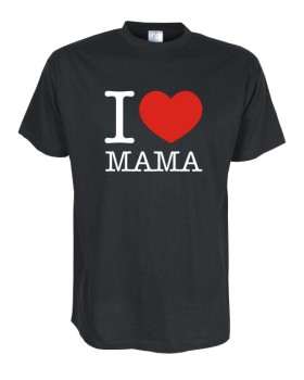 I Love Mama Fun T-Shirt, schwarz