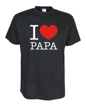 I Love Papa Fun T-Shirt, schwarz