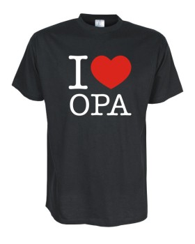 I Love Opa Fun T-Shirt, schwarz