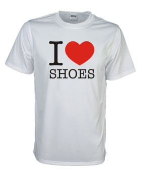 I Love shoes Fun T-Shirt, weiß