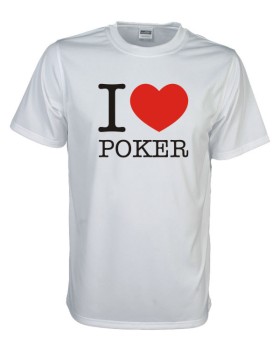I Love poker Fun T-Shirt, weiß