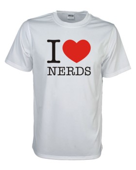 I Love nerds Fun T-Shirt, weiß