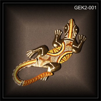 Gecko 30cm, Dotpaint gelb orange weiß GEK2-001