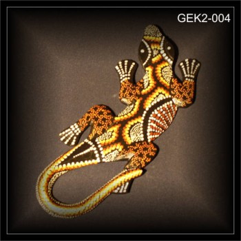 Gecko 30cm, Dotpaint orange gelb weiß GEK2-004