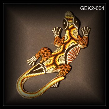 Gecko 30cm, Dotpaint orange gelb weiß GEK2-004