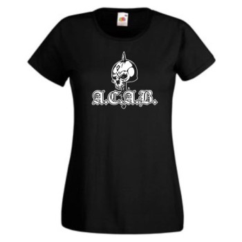 A.C.A.B. skull, ACAB mit Totenkopf, T-Shirt, Damen Funshirt