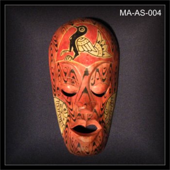 Lombok MASKE rot, 19cm Holz Schnitzerei (MA-AS-004)