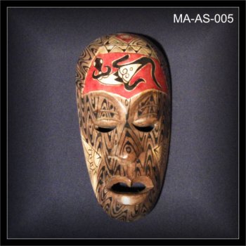 Lombok MASKE braun, 19cm Holz Schnitzerei (MA-AS-005)