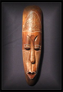 Wandmaske RED LIPS, 50cm, Bali, Schnitzerei (MA-AS-013)