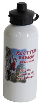 Alu-Trinkflasche weiß mit Wunschmotiv