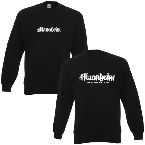 Mannheim - black sweatshirt - never walk alone (SFU04-37c)