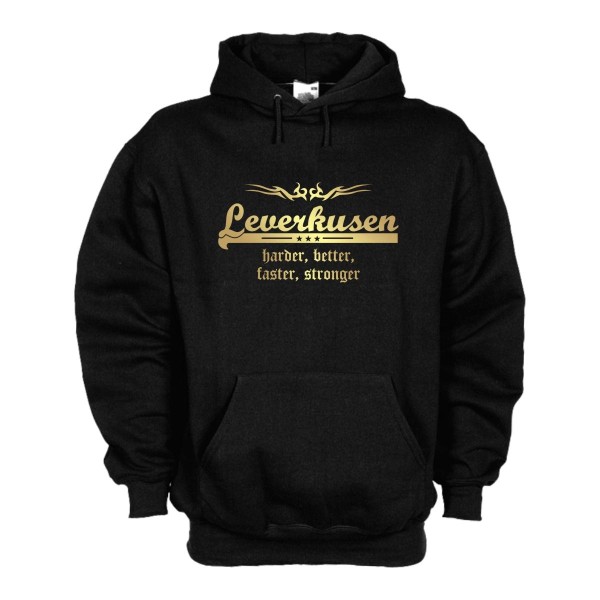 Leverkusen Kapuzenpullover harder better faster stronger (SFU10-03d)