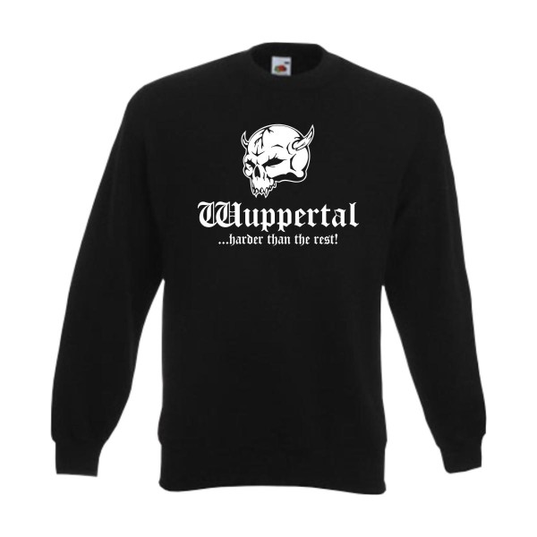 Wuppertal harder than the rest Sweatshirt mit Totenkopf (SFU14-40c)