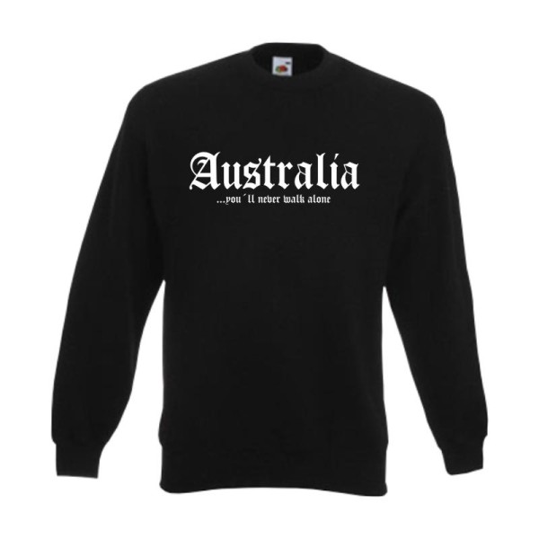 Sweatshirt AUSTRALIEN (Australia), never walk alone, S - 6XL (WMS01-10c)