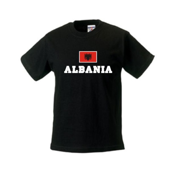 Kinder T-Shirt ALBANIEN (Albania), Flagshirt, Ländershirt (WMS02-06f)