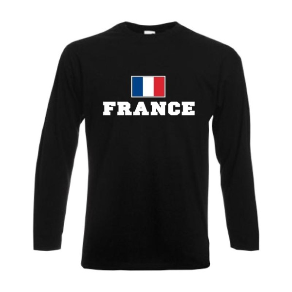 Longsleeve FRANKREICH (France), Flagshirt, Fanshirt S - 6XL (WMS02-21b)