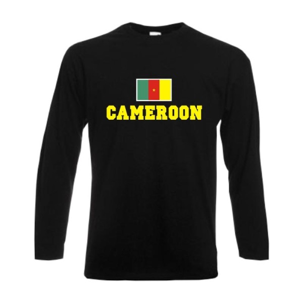 Longsleeve KAMERUN (Cameroon), Flagshirt, Fanshirt S - 6XL (WMS02-32b)