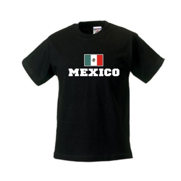Kinder T-Shirt MEXICO, Flagshirt, Ländershirt (WMS02-38f)