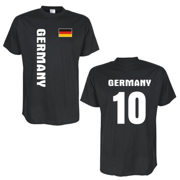 T-Shirt GERMANY Länder Flagshirt mit Rückennummer (WMS03-02a)