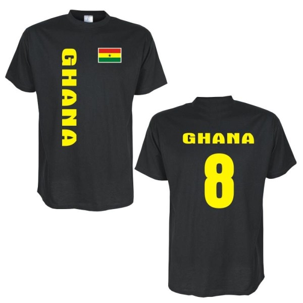 T-Shirt GHANA Länder Flagshirt mit Rückennummer (WMS03-22a)
