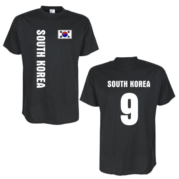 T-Shirt SÜDKOREA (South Korea) Länder Flagshirt mit Rückennummer (WMS03-62a)