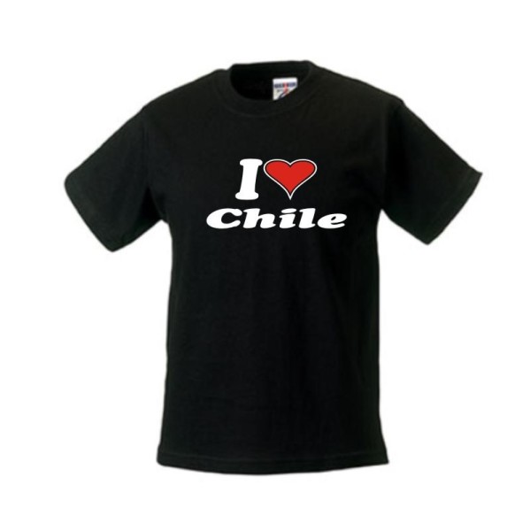 Kinder T-Shirt I love CHILE Länder Fanshirt (WMS04-14f)