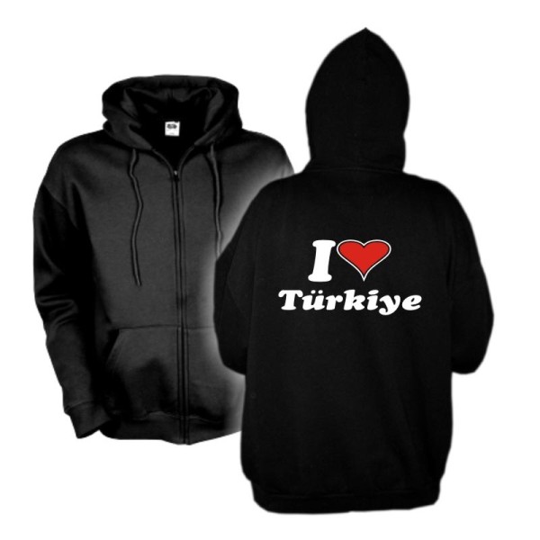 Kapuzenjacke I love TÜRKEI (Türkiye) Länder Fan Hoodie (WMS04-68e)