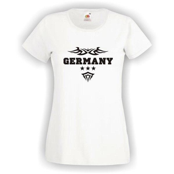 Damen T-Shirt, Germany, weiß XS - XXL (WMS10-19)