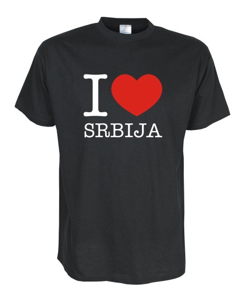 T-Shirt, I love SERBIEN (Srbija), Länder Fanshirt S-5XL (WMS11-57)