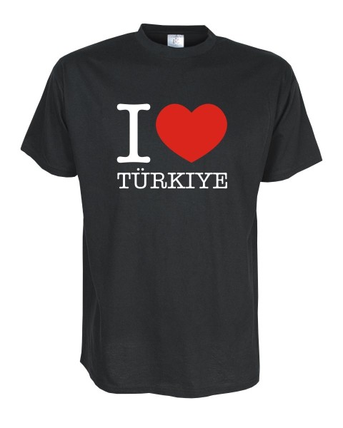 T-Shirt, I love TÜRKEI (Türkiye), Länder Fanshirt S-5XL (WMS11-68)