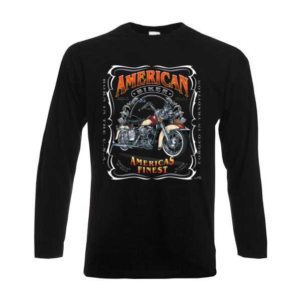 Longsleeve Americas Finest Motorcycle, langarm Funshirt