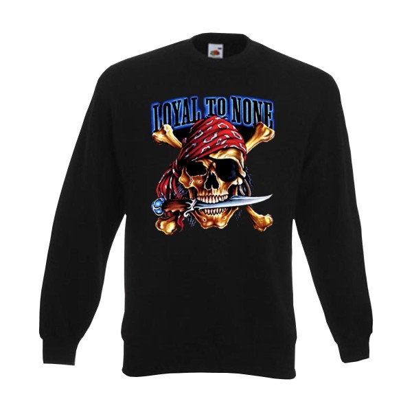 Sweatshirt Loyal to None, mit Totenkopf, Funshirt